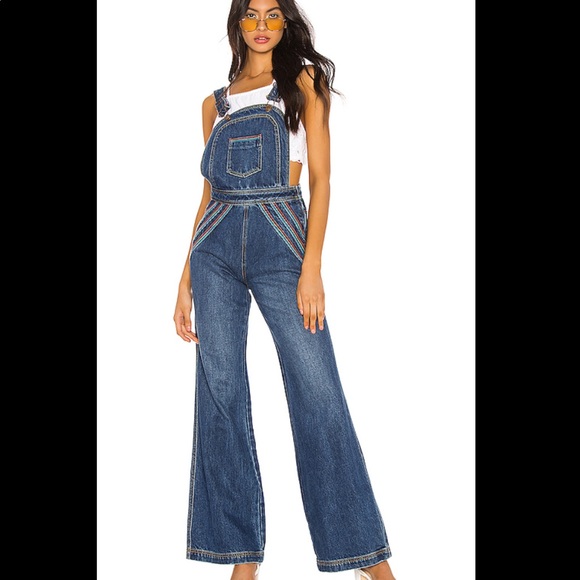 Free People Chasing Rainbows Wide leg overall - Picture 2 of 10